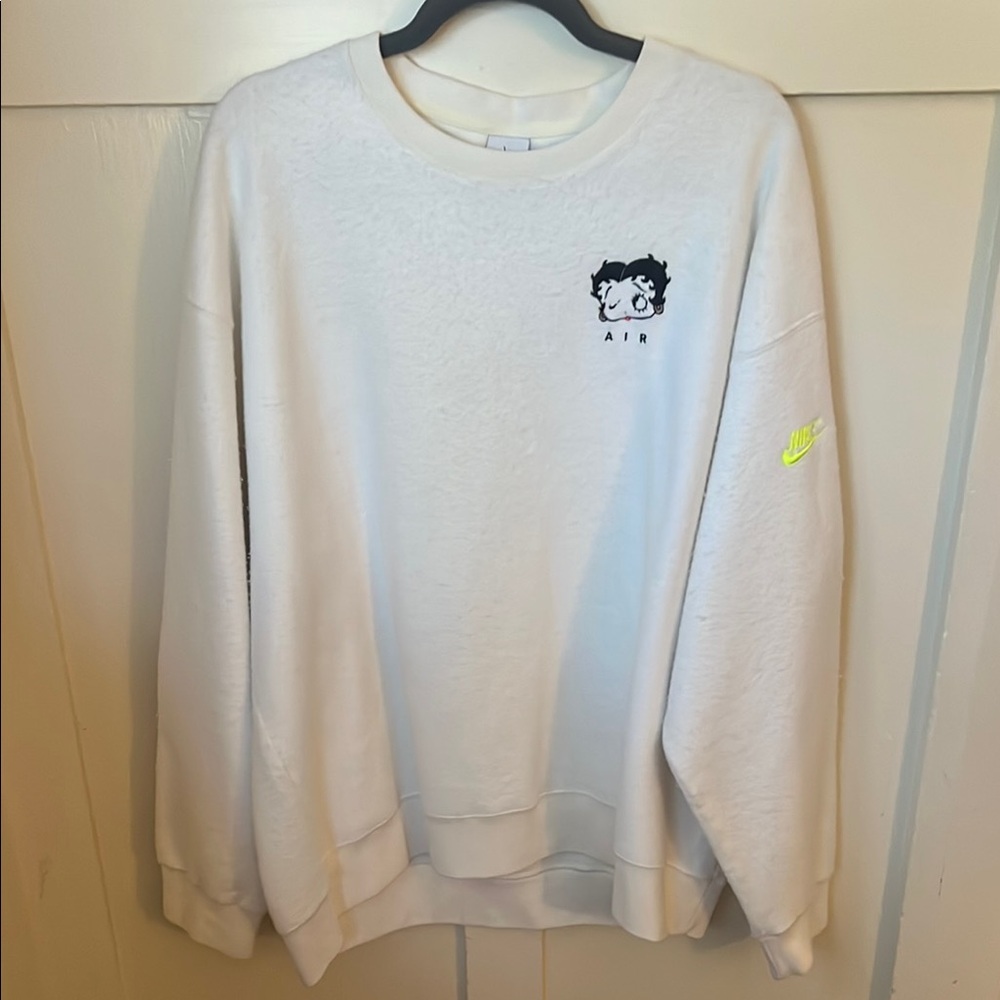 Nike White Sweatshirt with Betty Boop (NWT)